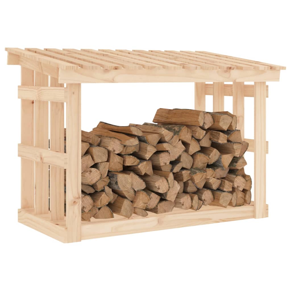 vidaXL Rastel pentru lemne de foc, 108x64,5x77 cm, lemn masiv pin vidaXL Rastel pentru lemne de foc, 108x64,5x77 cm, lemn masiv pin