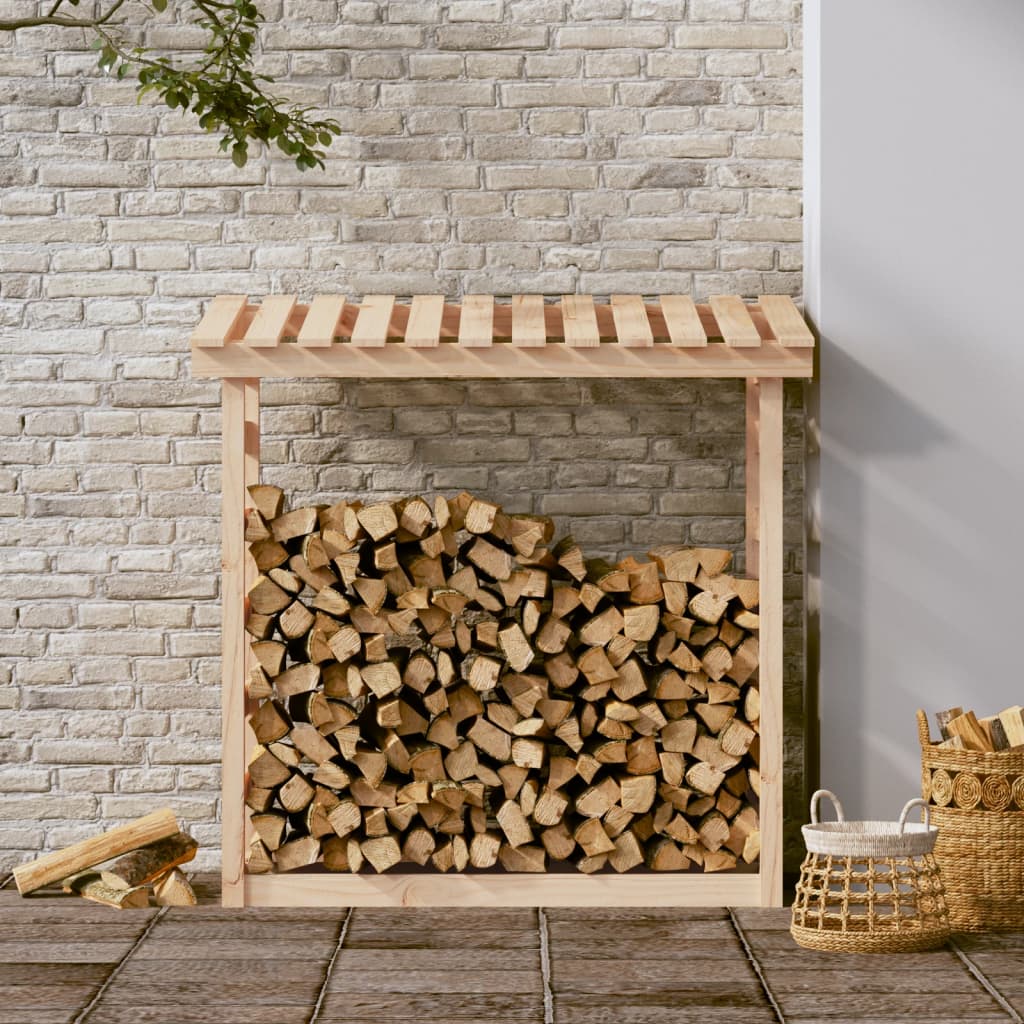 vidaXL Rastel pentru lemne de foc, 108x64,5x110 cm, lemn masiv pin vidaXL Rastel pentru lemne de foc, 108x64,5x110 cm, lemn masiv pin
