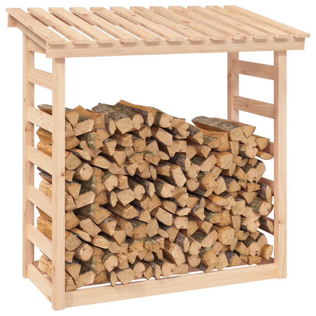 vidaXL Rastel pentru lemne de foc, 108x64,5x110 cm, lemn masiv pin vidaXL Rastel pentru lemne de foc, 108x64,5x110 cm, lemn masiv pin