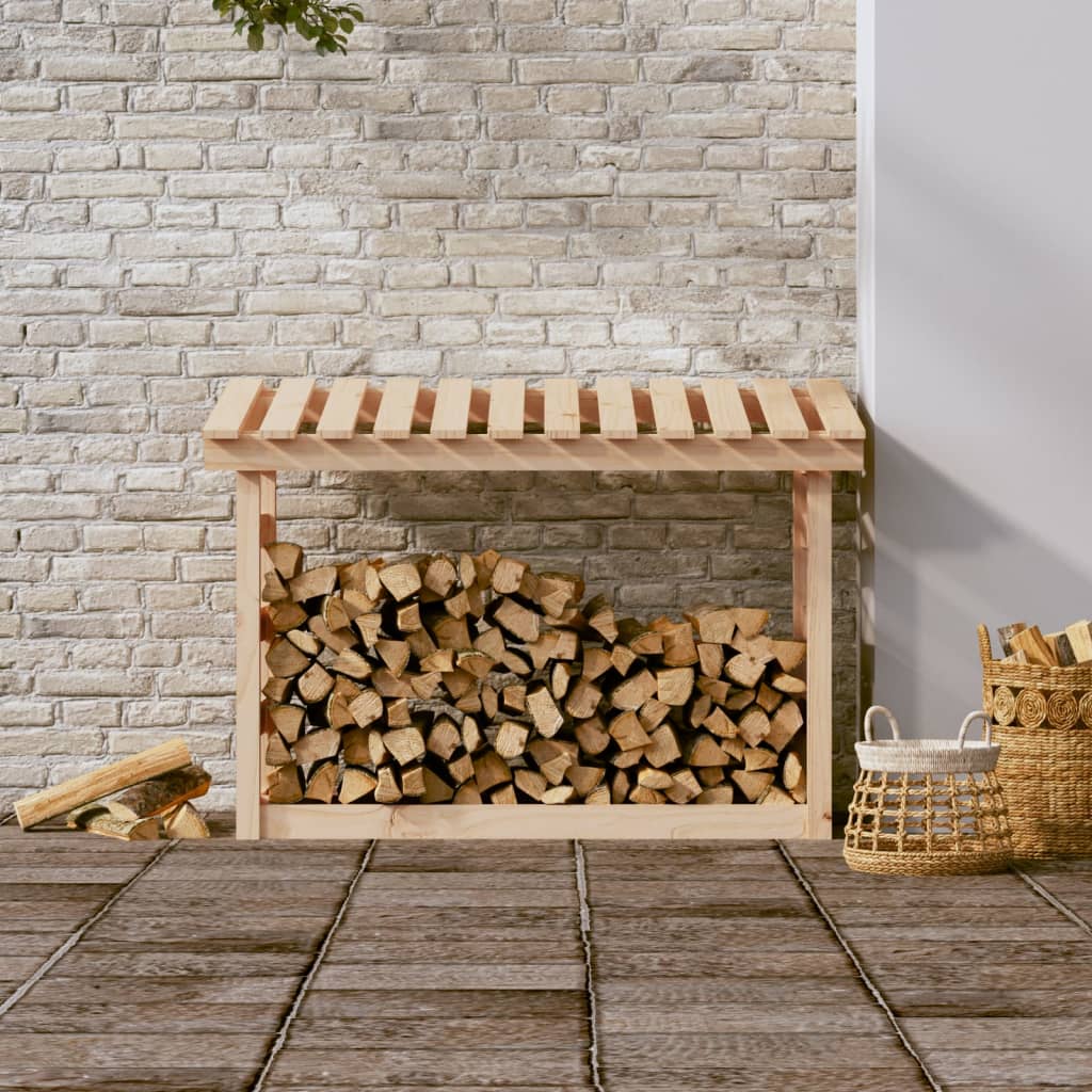 vidaXL Rastel pentru lemne de foc, 108x64,5x78 cm, lemn masiv pin vidaXL Rastel pentru lemne de foc, 108x64,5x78 cm, lemn masiv pin