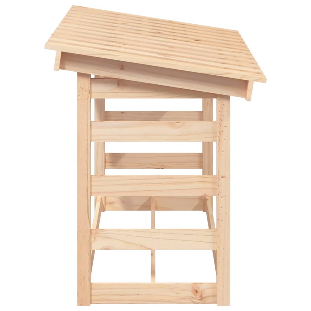 vidaXL Rastel pentru lemne de foc, 108x64,5x78 cm, lemn masiv pin vidaXL Rastel pentru lemne de foc, 108x64,5x78 cm, lemn masiv pin
