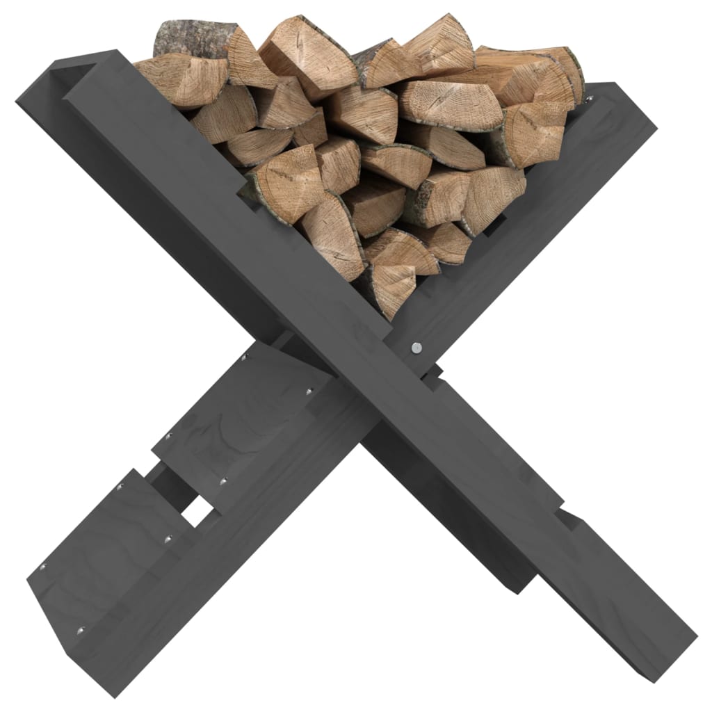 vidaXL Suport pentru bușteni gri 47x39,5x48 cm lemn masiv de pin