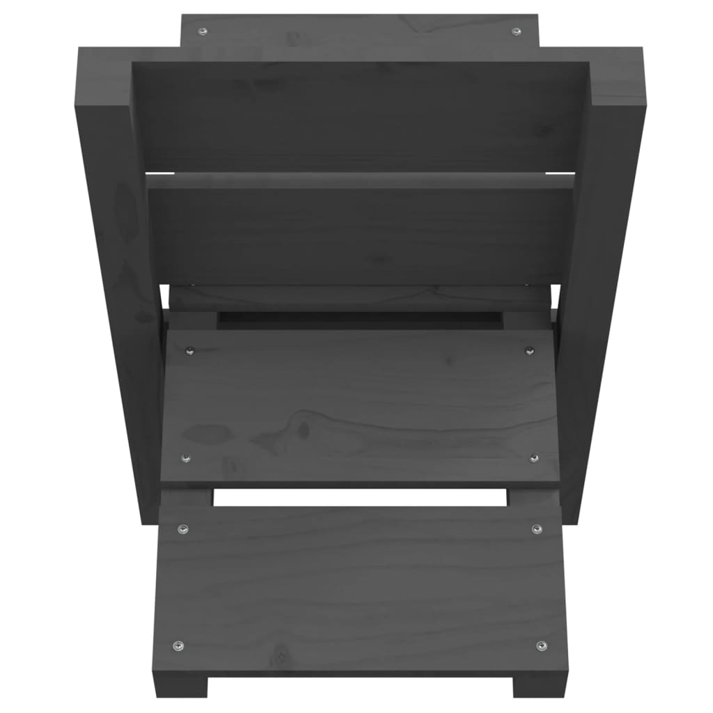 vidaXL Suport pentru bușteni gri 47x39,5x48 cm lemn masiv de pin