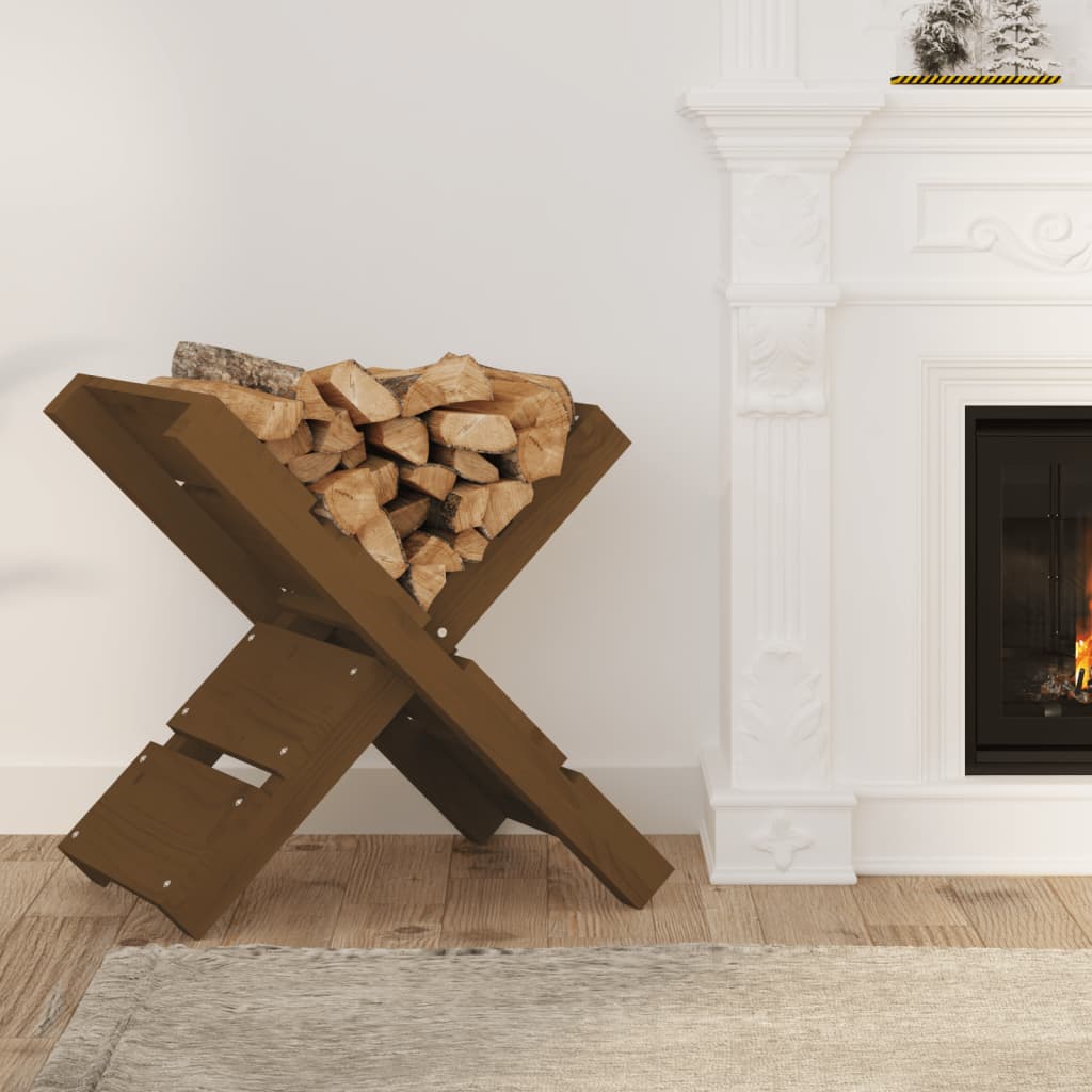 vidaXL Suport pentru bușteni maro miere 47x39,5x48cm lemn masiv de pin vidaXL Suport pentru bușteni maro miere 47x39,5x48cm lemn masiv de pin