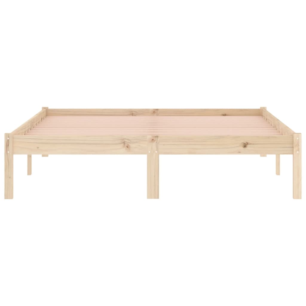 vidaXL Cadru de pat fără saltea, 137x190 cm, lemn masiv pin complet vidaXL Cadru de pat fără saltea, 137x190 cm, lemn masiv pin complet