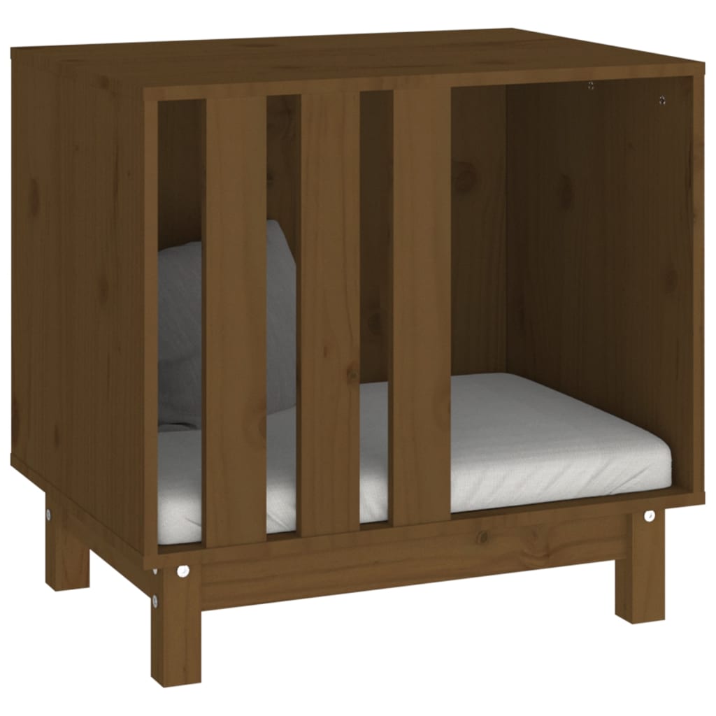 vidaXL Casă pentru câini, maro miere, 60x45x57 cm, lemn masiv de pin vidaXL Casă pentru câini, maro miere, 60x45x57 cm, lemn masiv de pin