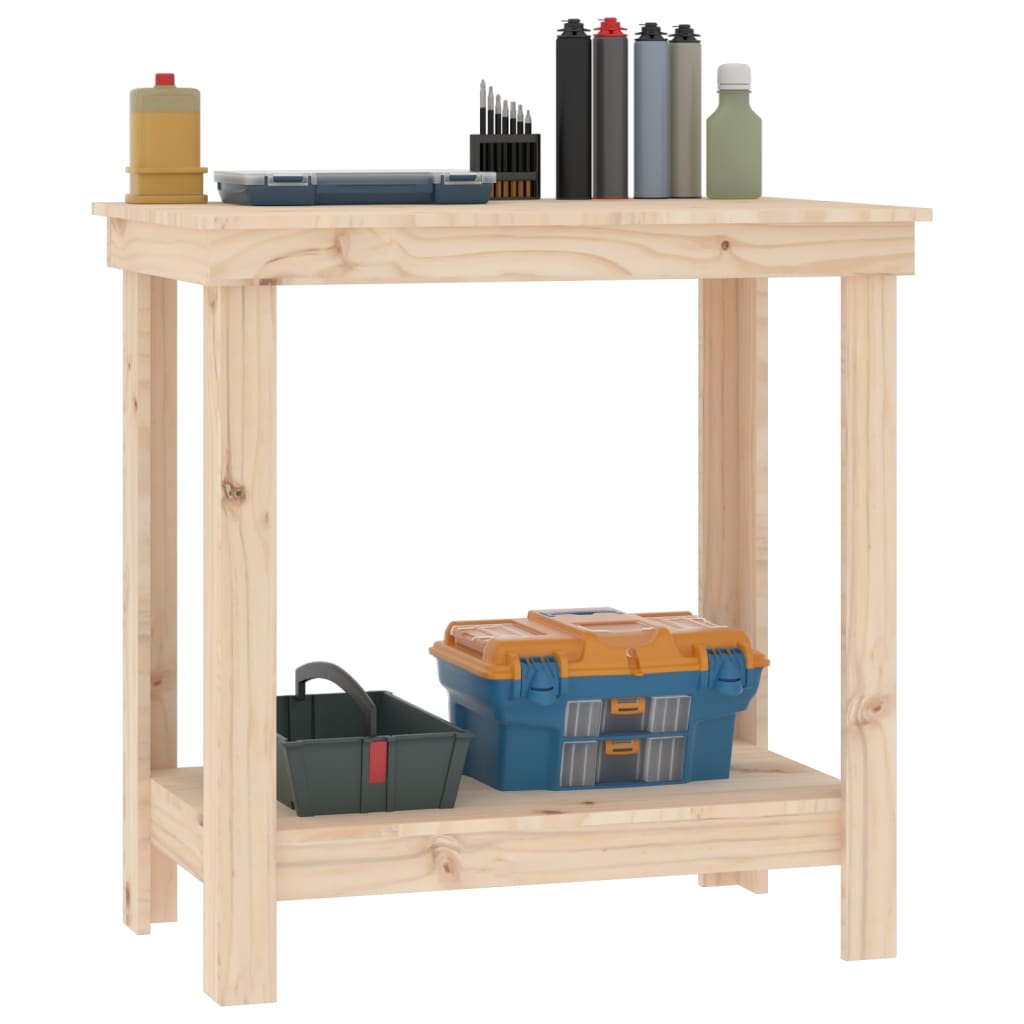 vidaXL Banc de lucru, 80x50x80 cm, lemn masiv pin vidaXL Banc de lucru, 80x50x80 cm, lemn masiv pin