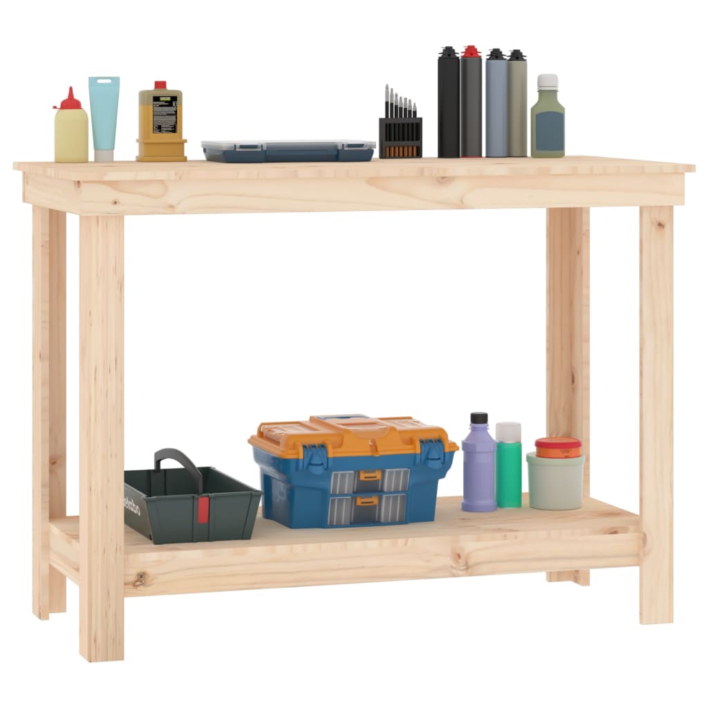 vidaXL Banc de lucru, 110x50x80 cm, lemn masiv pin vidaXL Banc de lucru, 110x50x80 cm, lemn masiv pin