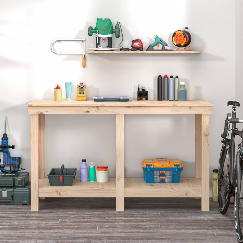 vidaXL Banc de lucru, 140x50x80 cm, lemn masiv pin vidaXL Banc de lucru, 140x50x80 cm, lemn masiv pin