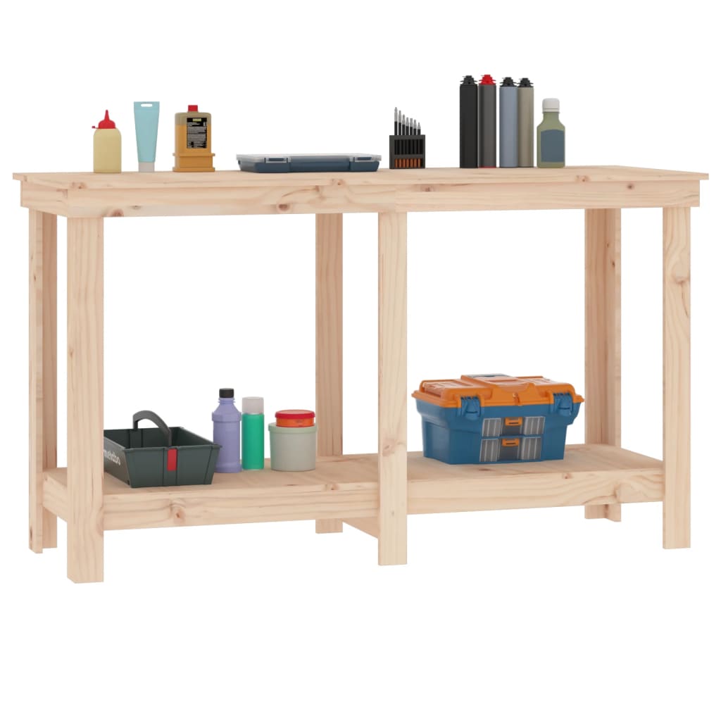 vidaXL Banc de lucru, 140x50x80 cm, lemn masiv pin vidaXL Banc de lucru, 140x50x80 cm, lemn masiv pin