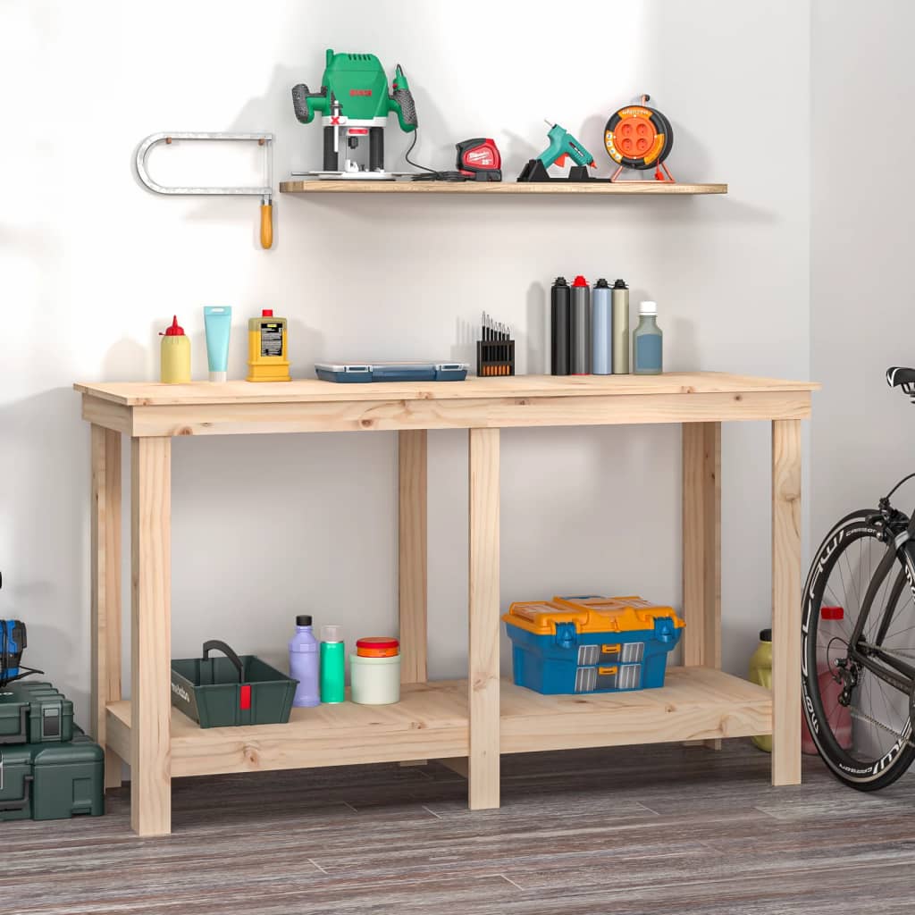 vidaXL Banc de lucru, 140x50x80 cm, lemn masiv pin vidaXL Banc de lucru, 140x50x80 cm, lemn masiv pin