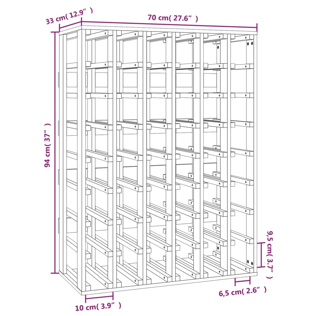 vidaXL Suport de vinuri, 70x33x94 cm, lemn masiv de pin vidaXL Suport de vinuri, 70x33x94 cm, lemn masiv de pin