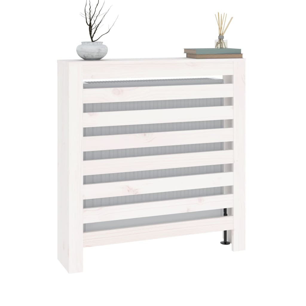 vidaXL Mască pentru calorifer, alb, 79,5x19x84 cm, lemn masiv de pin vidaXL Mască pentru calorifer, alb, 79,5x19x84 cm, lemn masiv de pin