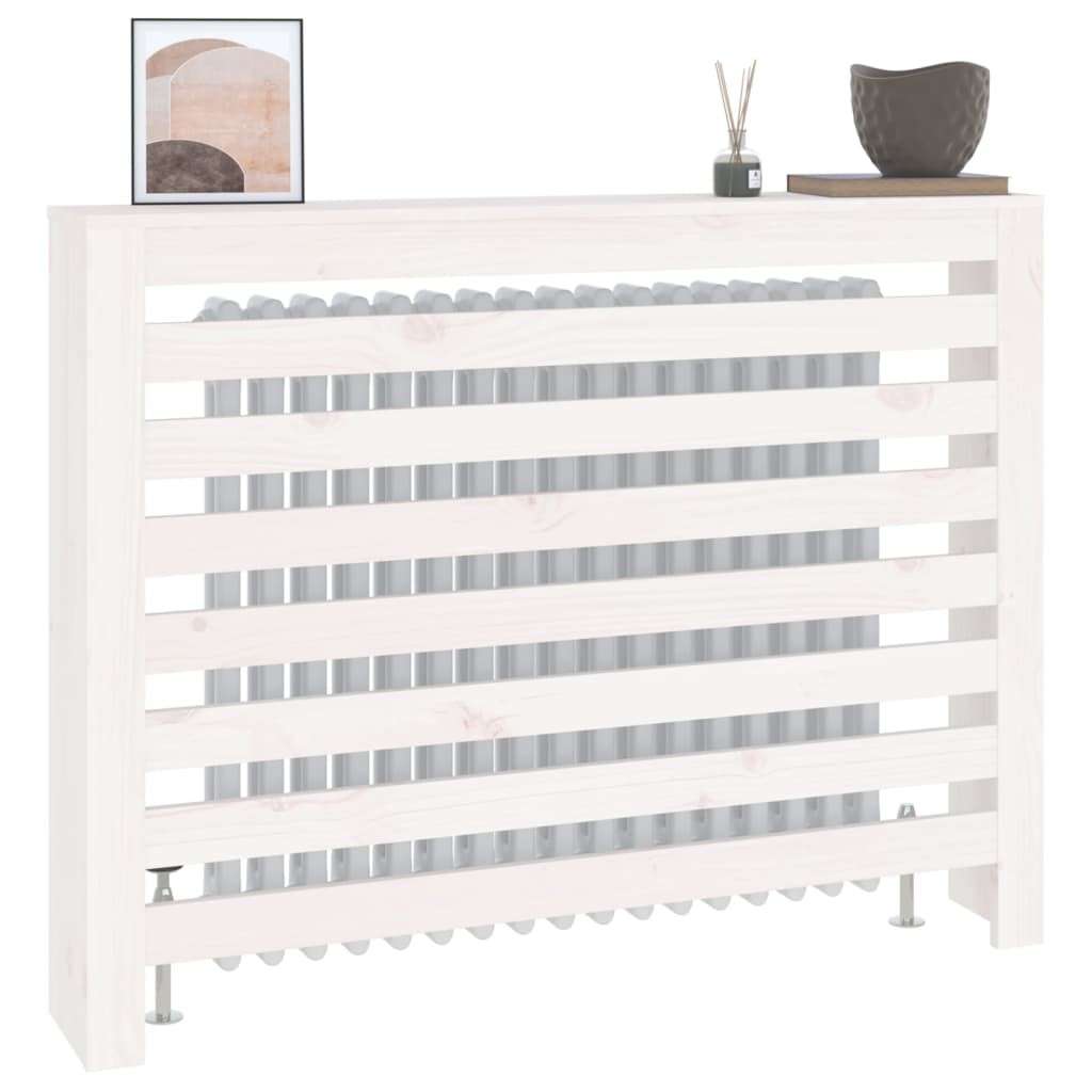 vidaXL Mască pentru calorifer, alb, 108,5x19x84 cm, lemn masiv de pin vidaXL Mască pentru calorifer, alb, 108,5x19x84 cm, lemn masiv de pin