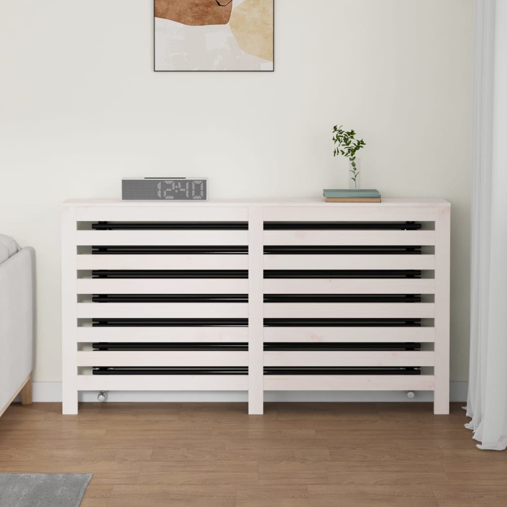 vidaXL Mască pentru calorifer, alb, 153x19x84 cm, lemn masiv de pin vidaXL Mască pentru calorifer, alb, 153x19x84 cm, lemn masiv de pin