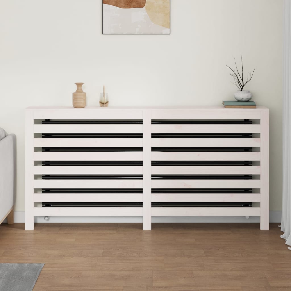 vidaXL Mască pentru calorifer, alb, 169x19x84 cm, lemn masiv de pin vidaXL Mască pentru calorifer, alb, 169x19x84 cm, lemn masiv de pin