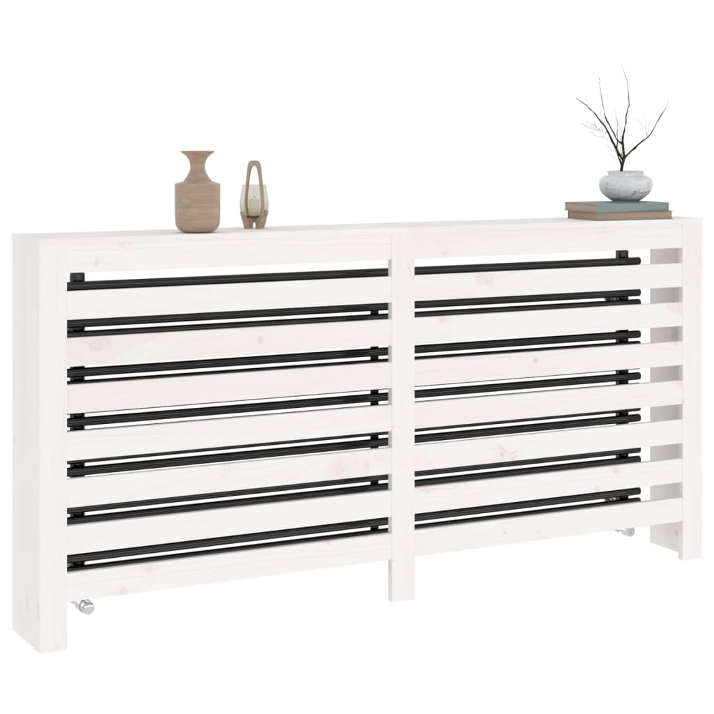 vidaXL Mască pentru calorifer, alb, 169x19x84 cm, lemn masiv de pin vidaXL Mască pentru calorifer, alb, 169x19x84 cm, lemn masiv de pin