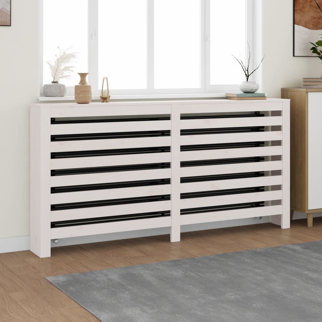 vidaXL Mască pentru calorifer, alb, 169x19x84 cm, lemn masiv de pin vidaXL Mască pentru calorifer, alb, 169x19x84 cm, lemn masiv de pin