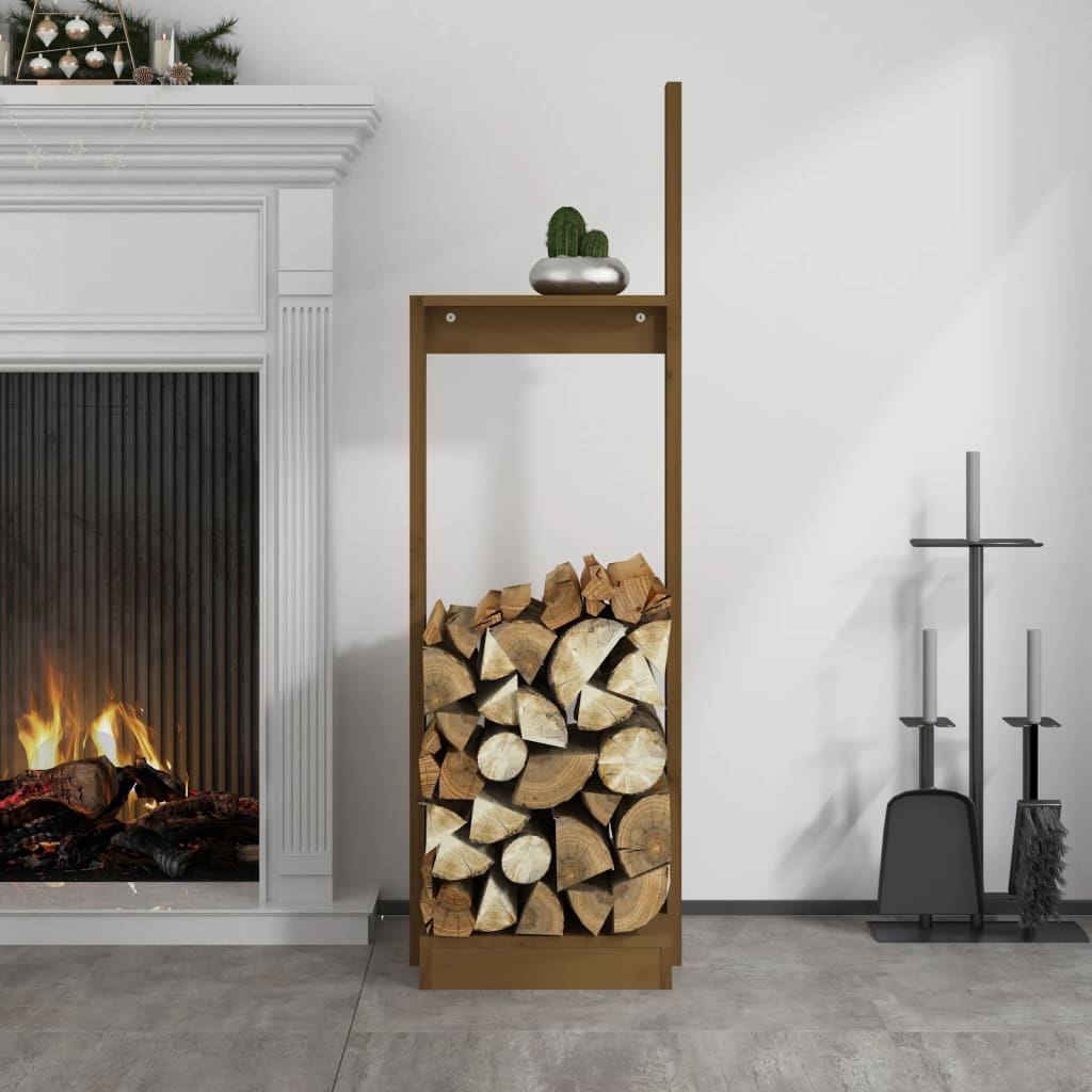 vidaXL Suport pentru bușteni maro miere 33,5x30x110 cm lemn masiv pin vidaXL Suport pentru bușteni maro miere 33,5x30x110 cm lemn masiv pin