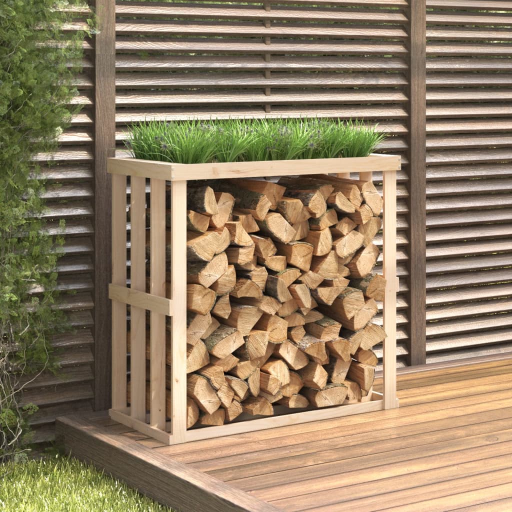 vidaXL Suport bușteni de exterior, 108x52x106 cm, lemn masiv pin vidaXL Suport bușteni de exterior, 108x52x106 cm, lemn masiv pin