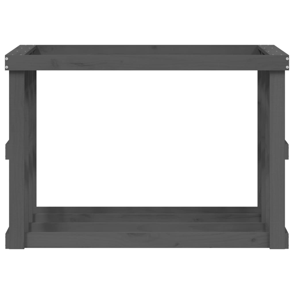 vidaXL Suport bușteni de exterior, gri, 108x52x74 cm, lemn masiv pin vidaXL Suport bușteni de exterior, gri, 108x52x74 cm, lemn masiv pin