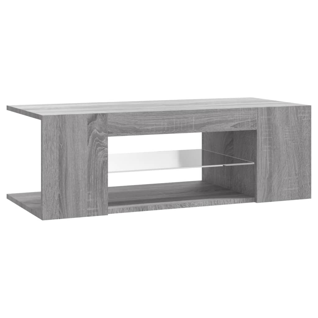 vidaXL Comodă TV cu lumini LED, gri sonoma, 90x39x30 cm vidaXL Comodă TV cu lumini LED, gri sonoma, 90x39x30 cm