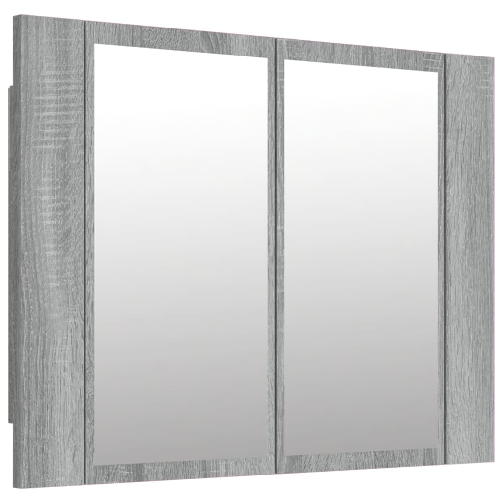 vidaXL Dulap cu oglindă & LED gri sonoma 60x12x45 cm lemn compozit vidaXL Dulap cu oglindă & LED gri sonoma 60x12x45 cm lemn compozit