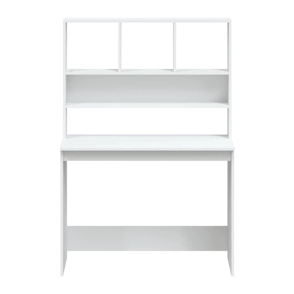 vidaXL Birou cu rafturi, alb, 102x45x148 cm, lemn compozit vidaXL Birou cu rafturi, alb, 102x45x148 cm, lemn compozit