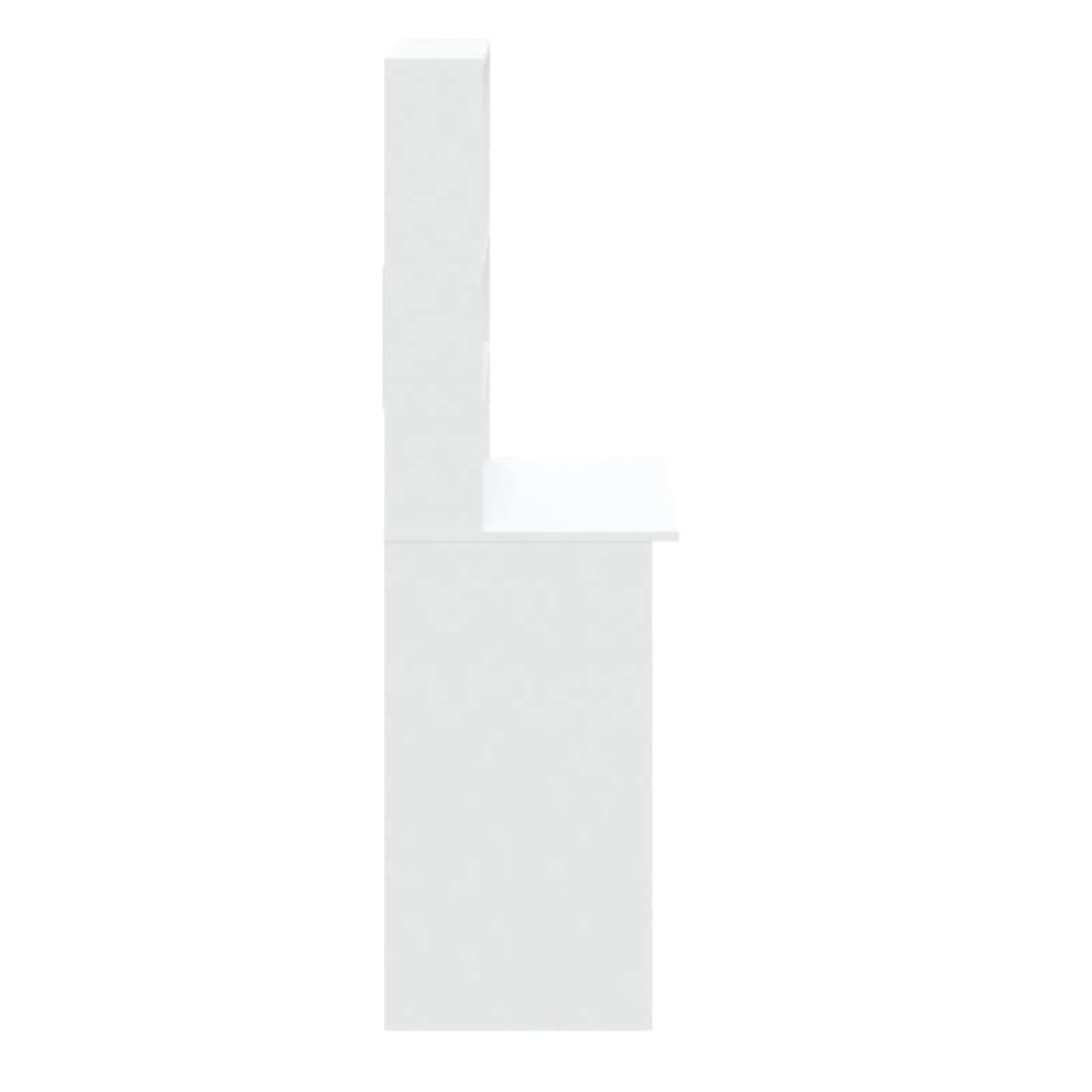 vidaXL Birou cu rafturi, alb, 102x45x148 cm, lemn compozit vidaXL Birou cu rafturi, alb, 102x45x148 cm, lemn compozit