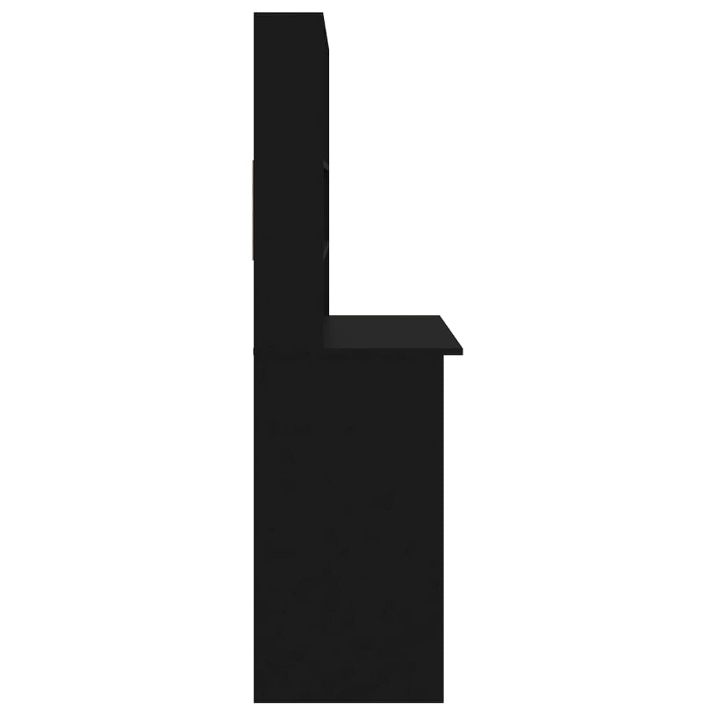 vidaXL Birou cu rafturi, negru, 102x45x148 cm, lemn compozit vidaXL Birou cu rafturi, negru, 102x45x148 cm, lemn compozit