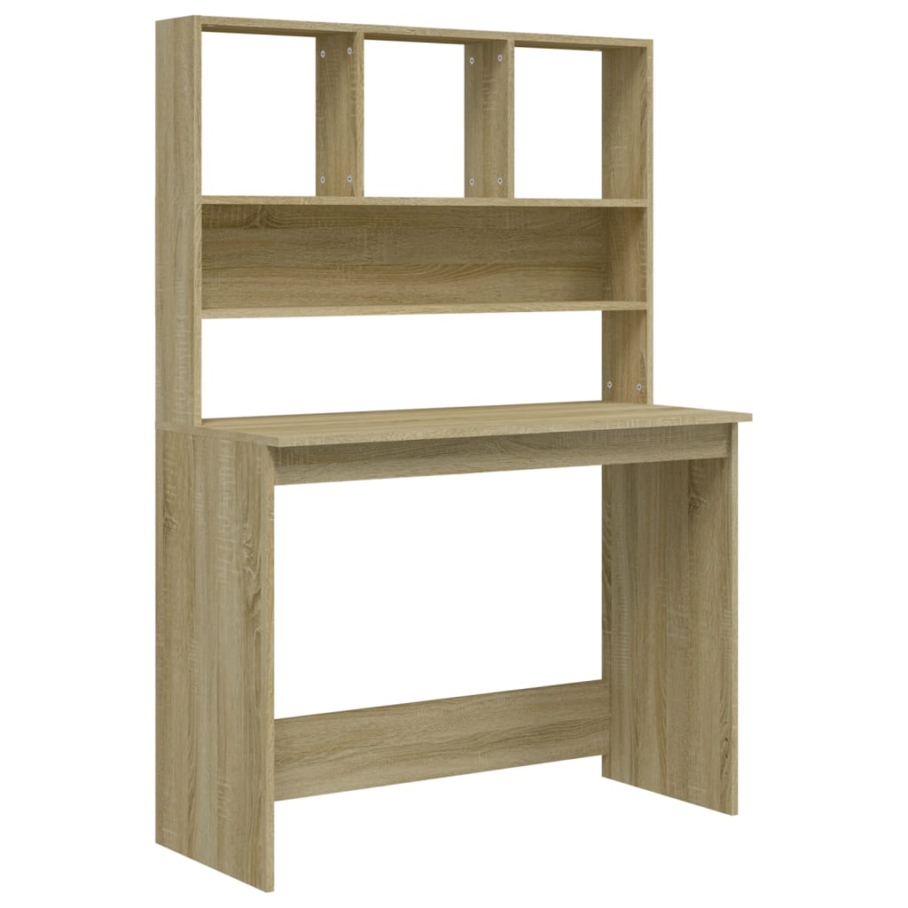 vidaXL Birou cu rafturi, stejar sonoma, 102x45x148 cm, lemn compozit vidaXL Birou cu rafturi, stejar sonoma, 102x45x148 cm, lemn compozit