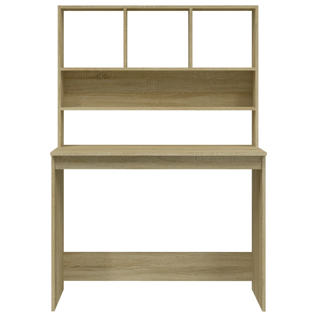 vidaXL Birou cu rafturi, stejar sonoma, 102x45x148 cm, lemn compozit vidaXL Birou cu rafturi, stejar sonoma, 102x45x148 cm, lemn compozit