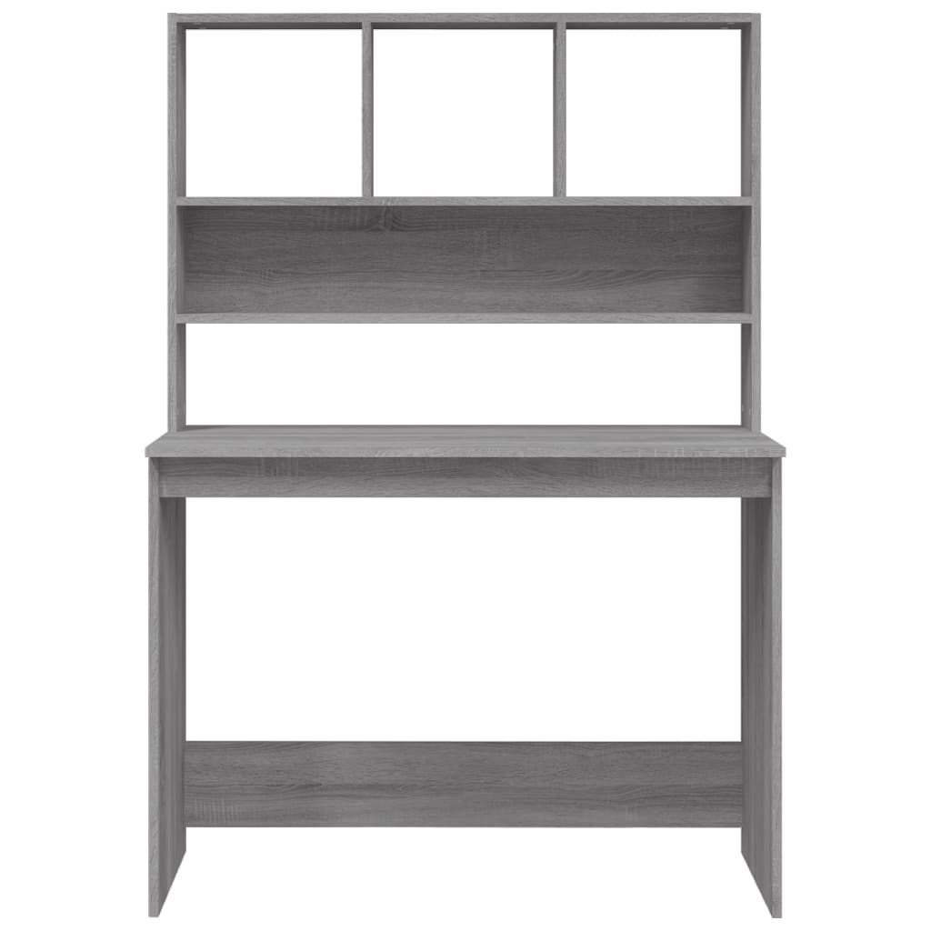 vidaXL Birou cu rafturi, gri sonoma, 102x45x148 cm, lemn compozit vidaXL Birou cu rafturi, gri sonoma, 102x45x148 cm, lemn compozit