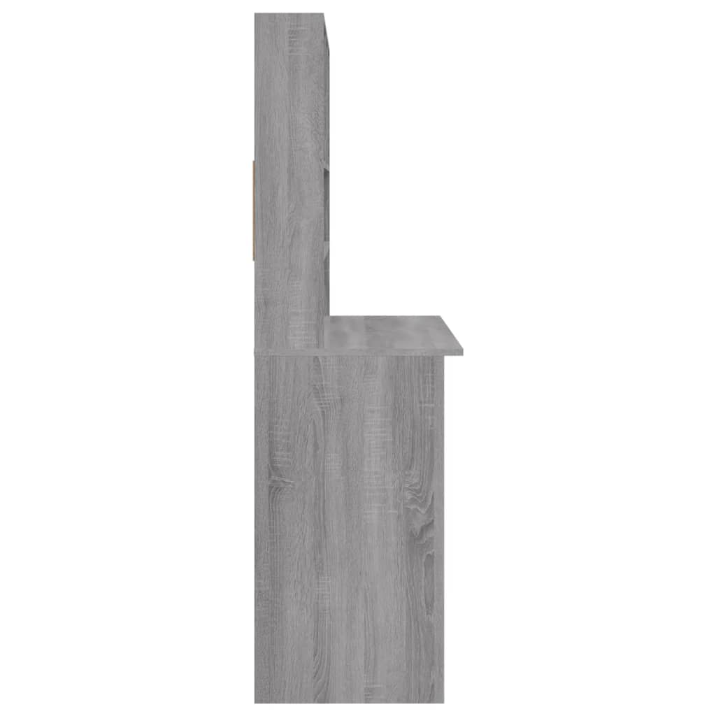vidaXL Birou cu rafturi, gri sonoma, 102x45x148 cm, lemn compozit vidaXL Birou cu rafturi, gri sonoma, 102x45x148 cm, lemn compozit