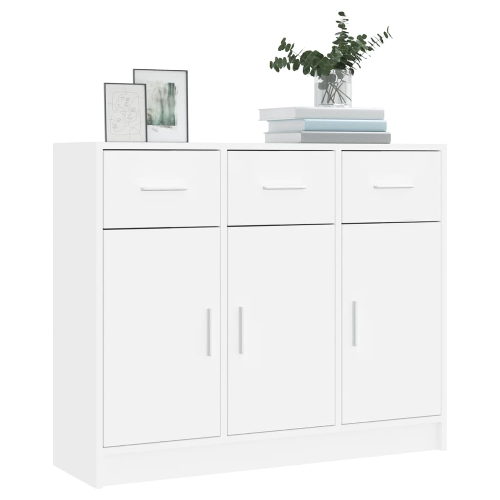 vidaXL Servantă, alb, 91x28x75 cm, lemn compozit vidaXL Servantă, alb, 91x28x75 cm, lemn compozit