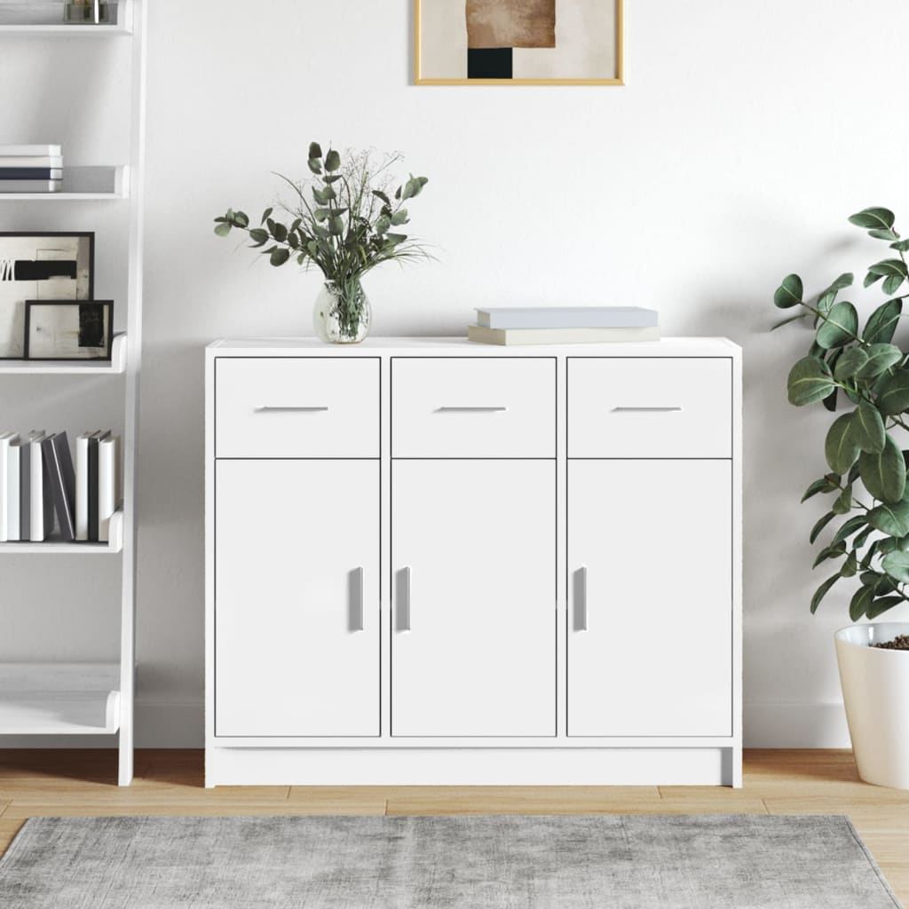 vidaXL Servantă, alb, 91x28x75 cm, lemn compozit vidaXL Servantă, alb, 91x28x75 cm, lemn compozit