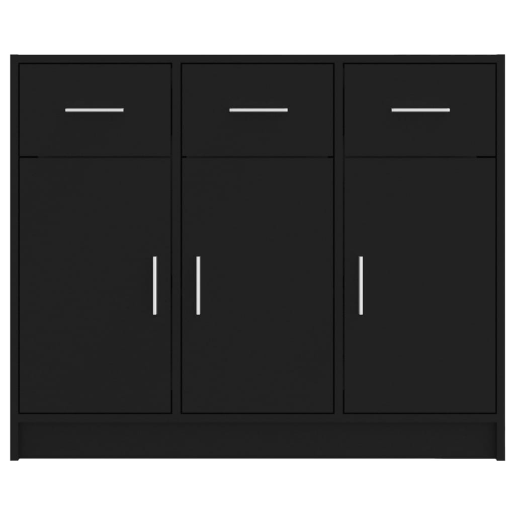 vidaXL Servantă, negru, 91x28x75 cm, lemn prelucrat vidaXL Servantă, negru, 91x28x75 cm, lemn prelucrat