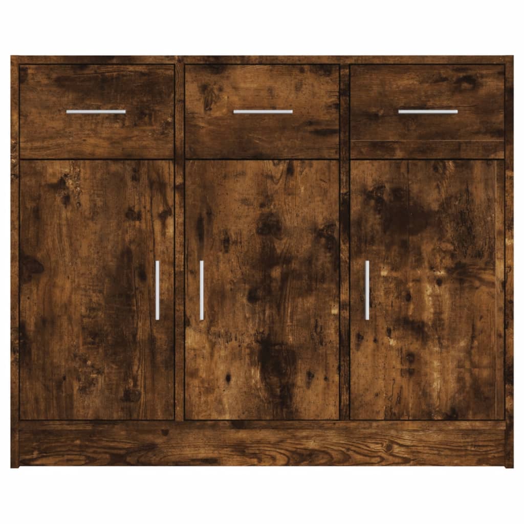 vidaXL Servantă, stejar afumat, 91x28x75 cm, lemn prelucrat