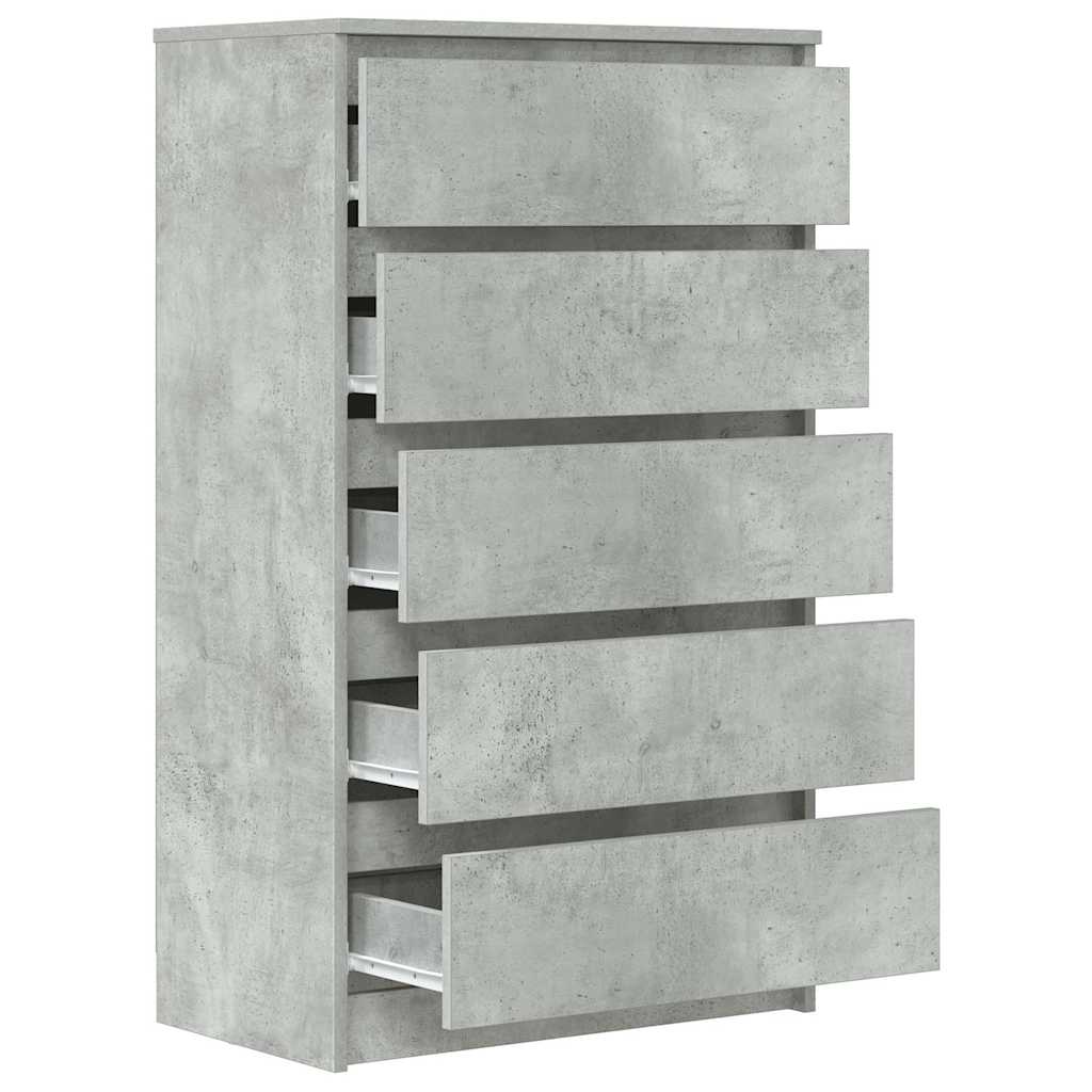 vidaXL Dulap cu sertare, gri beton, 60x36x103 cm, lemn prelucrat