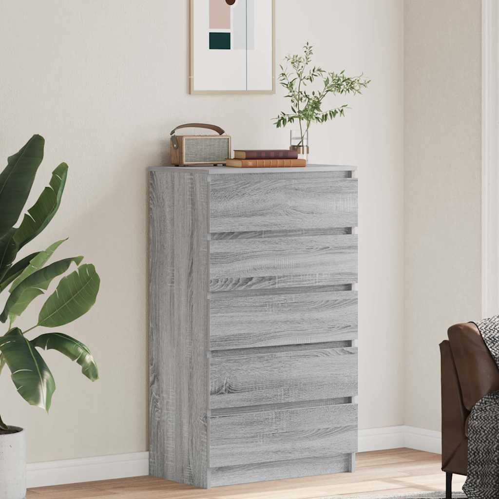vidaXL Dulap cu sertar, gri sonoma, 60x36x103 cm, lemn prelucrat