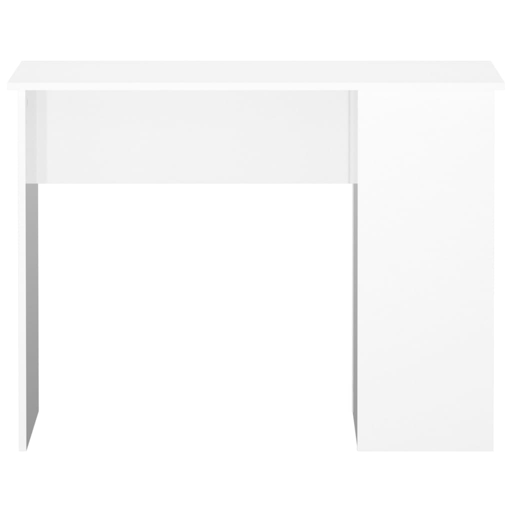 vidaXL Birou, alb extralucios, 100x55x75 cm, lemn prelucrat