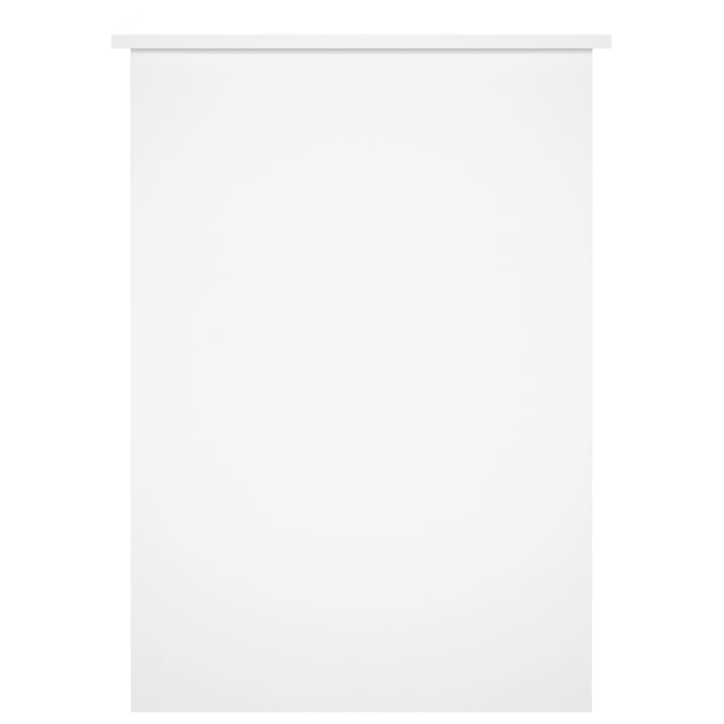 vidaXL Birou, alb extralucios, 100x55x75 cm, lemn prelucrat