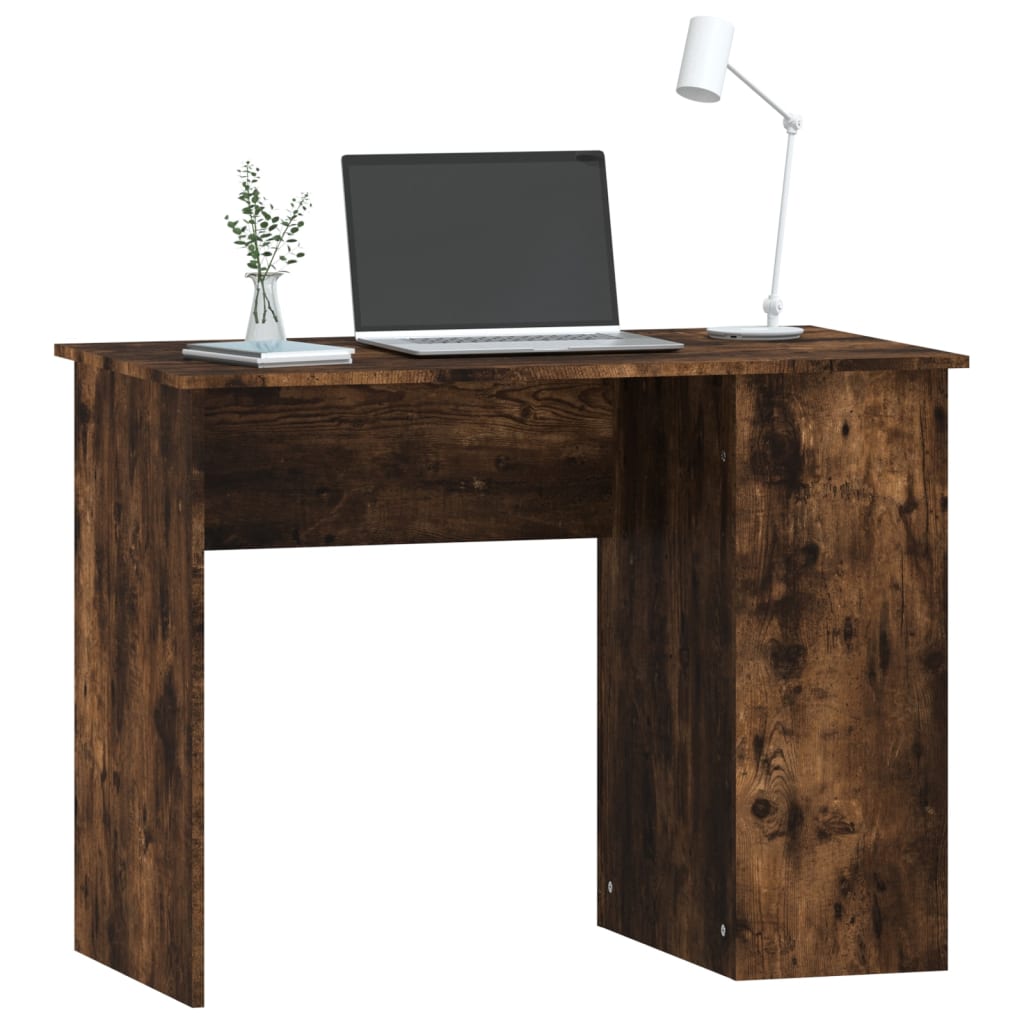 vidaXL Birou, stejar afumat, 100x55x75 cm, lemn prelucrat