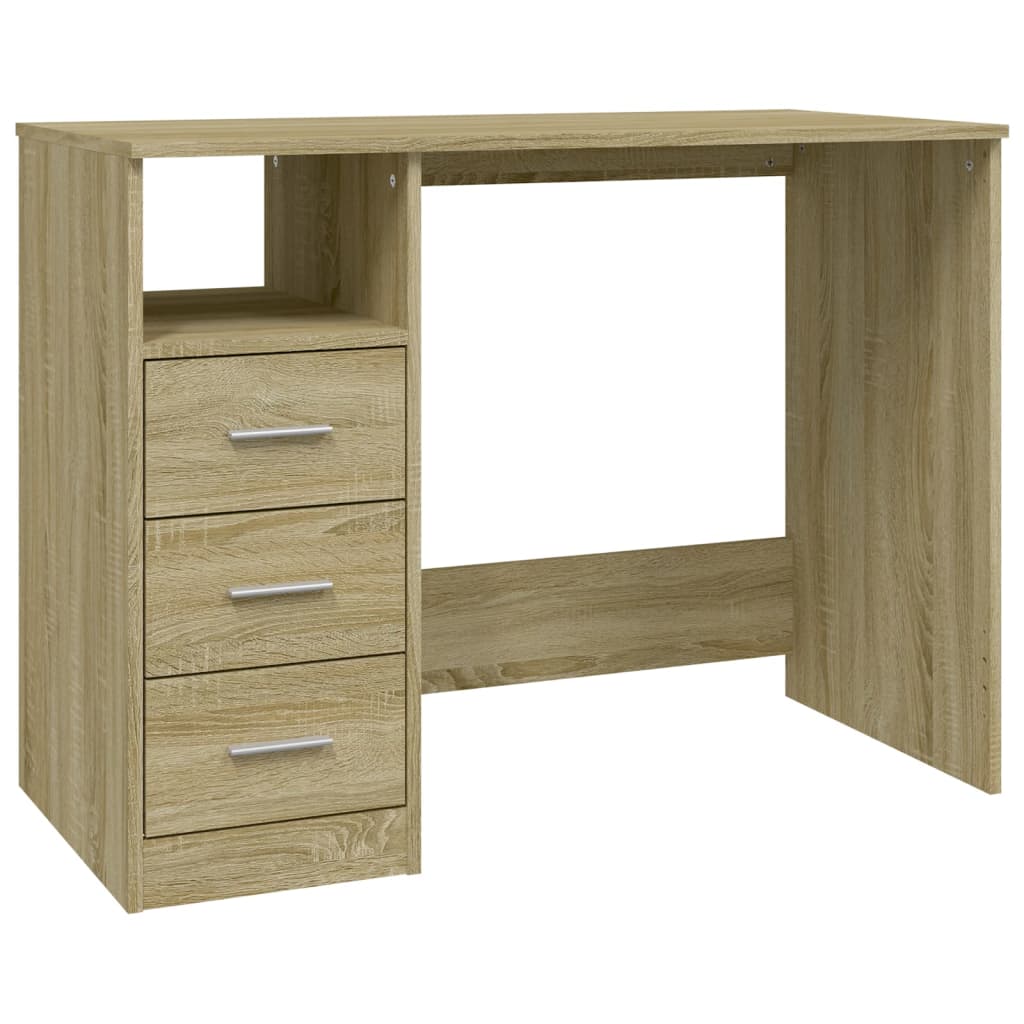 vidaXL Birou cu sertare, stejar sonoma, 102x50x76 cm, lemn prelucrat vidaXL Birou cu sertare, stejar sonoma, 102x50x76 cm, lemn prelucrat