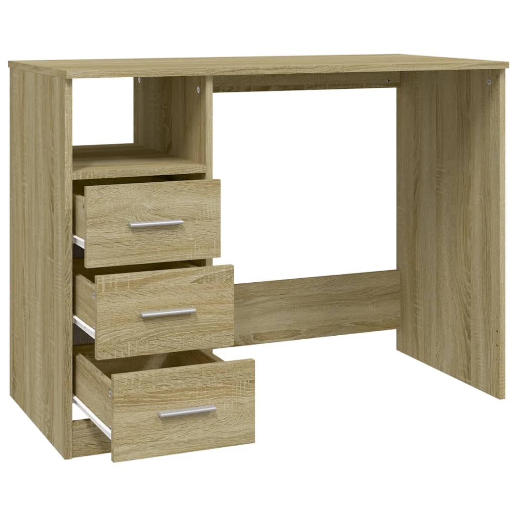 vidaXL Birou cu sertare, stejar sonoma, 102x50x76 cm, lemn prelucrat vidaXL Birou cu sertare, stejar sonoma, 102x50x76 cm, lemn prelucrat
