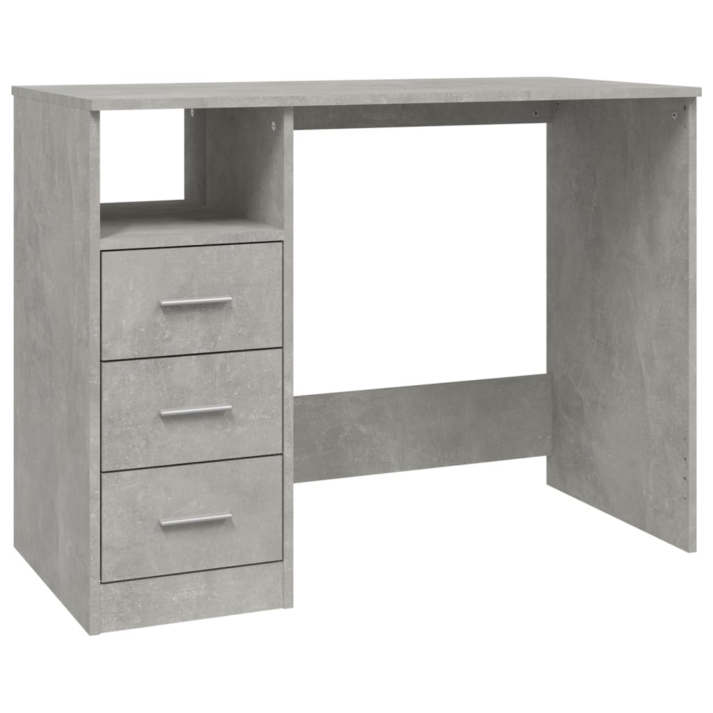 vidaXL Birou cu sertare, gri beton, 102x50x76 cm, lemn prelucrat vidaXL Birou cu sertare, gri beton, 102x50x76 cm, lemn prelucrat