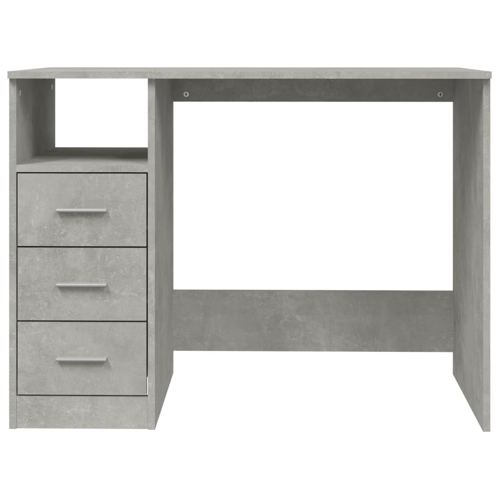 vidaXL Birou cu sertare, gri beton, 102x50x76 cm, lemn prelucrat vidaXL Birou cu sertare, gri beton, 102x50x76 cm, lemn prelucrat