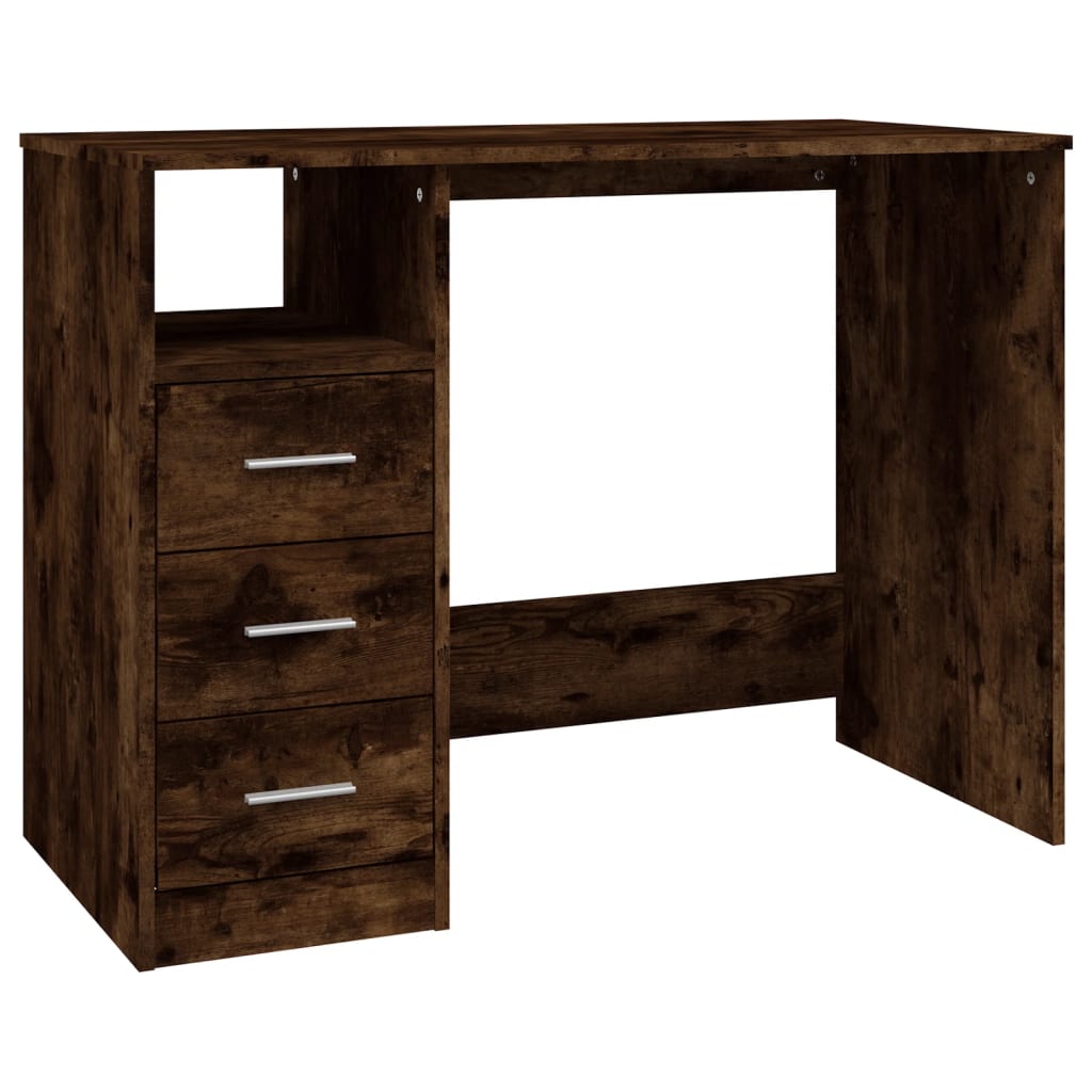 vidaXL Birou cu sertare, stejar afumat, 102x50x76 cm, lemn prelucrat vidaXL Birou cu sertare, stejar afumat, 102x50x76 cm, lemn prelucrat