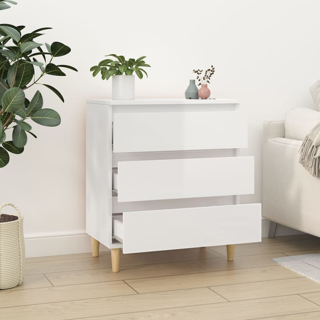 vidaXL Servantă, alb extralucios, 60x35x70 cm, lemn prelucrat vidaXL Servantă, alb extralucios, 60x35x70 cm, lemn prelucrat