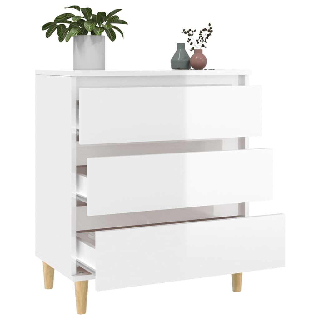vidaXL Servantă, alb extralucios, 60x35x70 cm, lemn prelucrat vidaXL Servantă, alb extralucios, 60x35x70 cm, lemn prelucrat